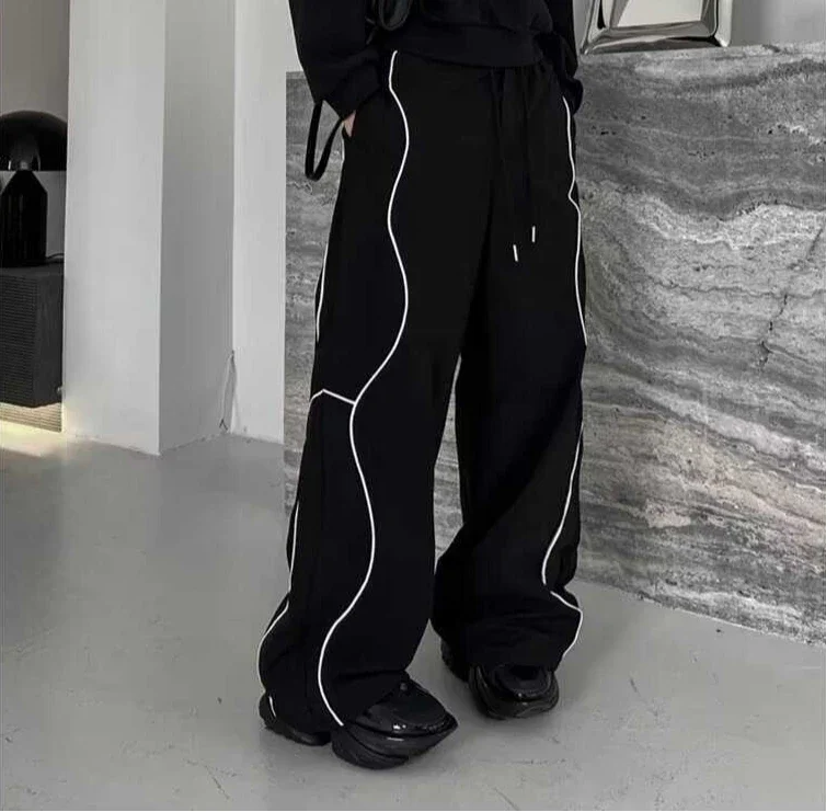 Y2K Pants Women Striped Cargo Baggy Pants Spring Summer Trousers Men Hip Pop Dancing Trousers Hipsters Japanese 2000s Style