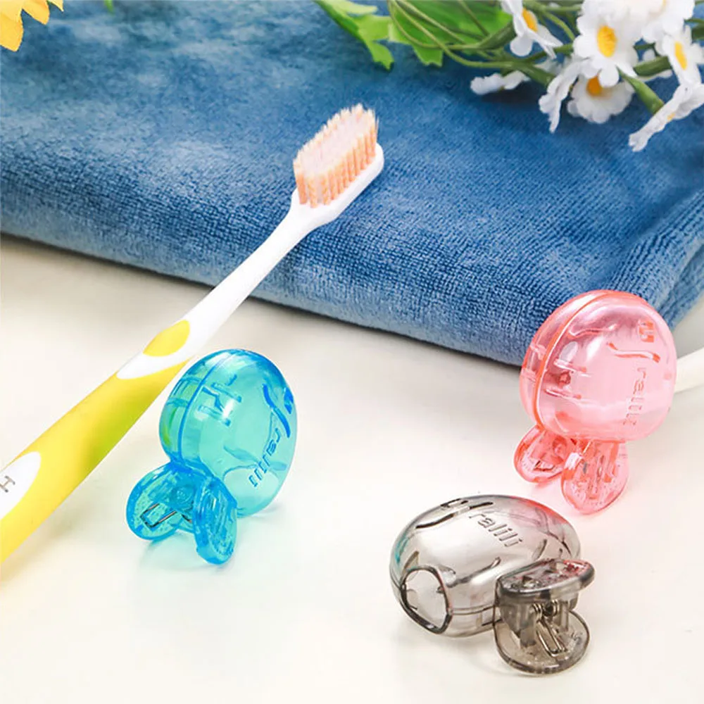 

4pcs Travel Portable Essential Toothbrush Heads Cover Protective Holder Health Germproof Toothbrush Storage Clip Bathroom Tools