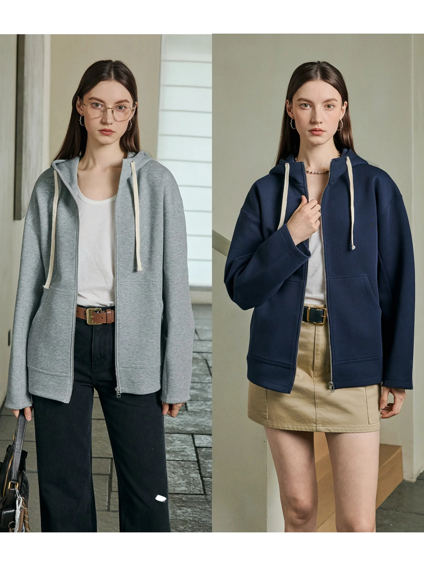 

Модная темно-синяя вязаная толстовка-куртка для женщин, весна-осень, новая модель, удобная, из смесового хлопка и полиэстера, с длинными рукавами