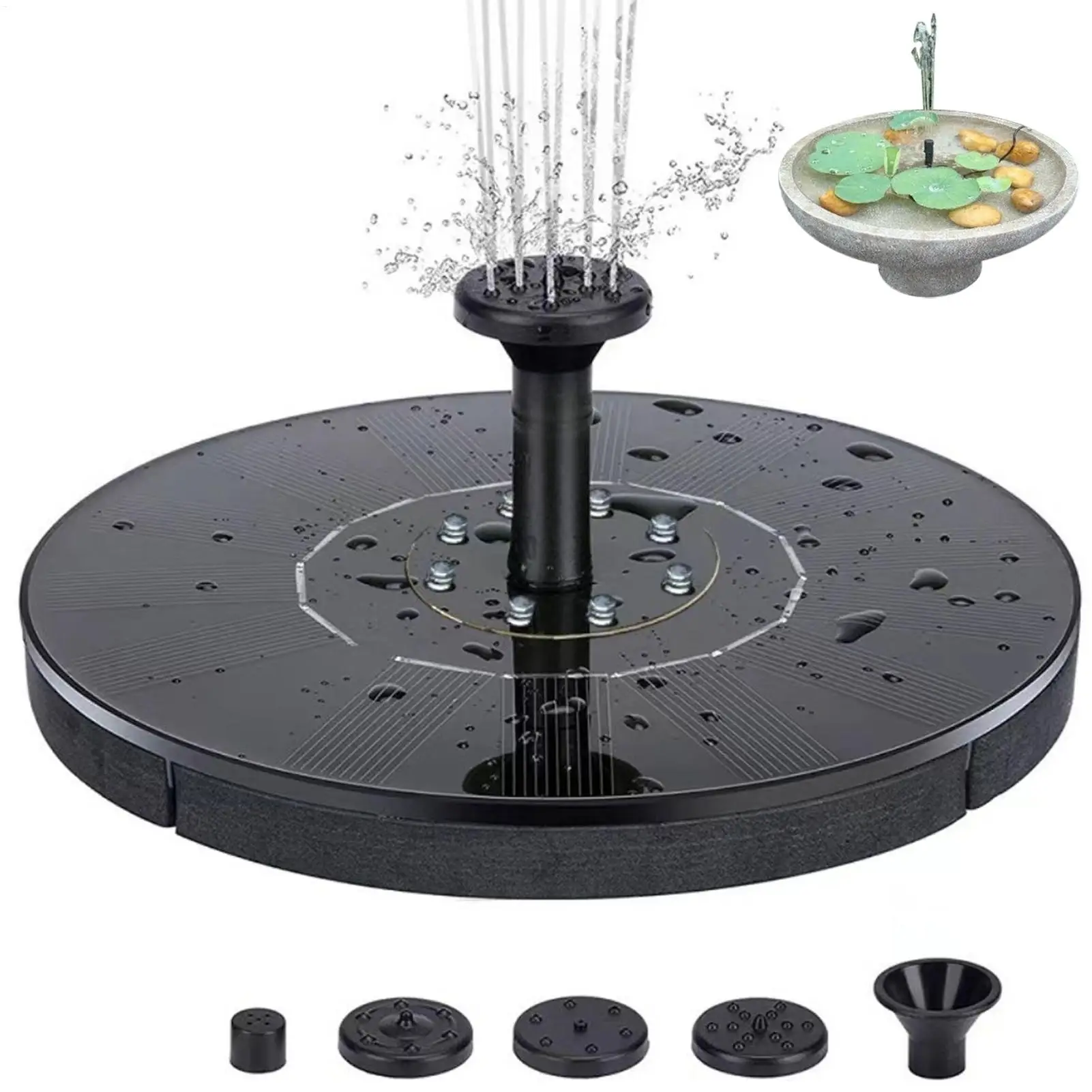 Solar Fountain Pump 13cm/16cm Floating Water Bird Bath Pond Pool Patio Garden Decor Outdoor Landscape Circulating Panel Kit