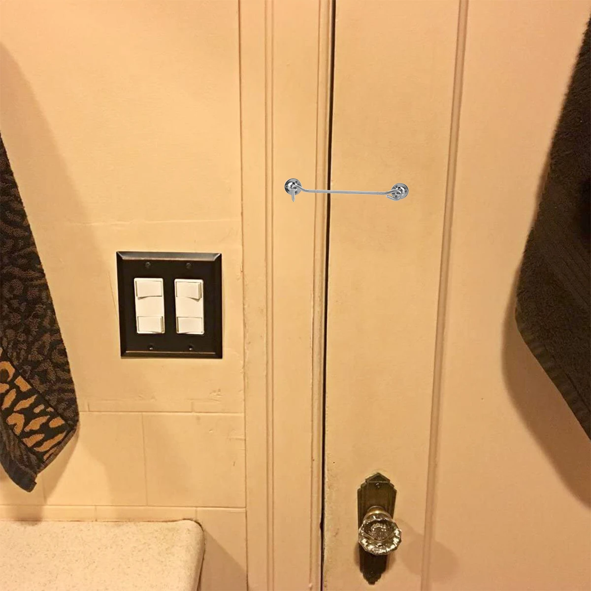 

2 Pcs Window Lock Hook Inch Silver Stainless Steel Window Hooks Windproof Durable Smooth Surface Glass Clamp Hardware