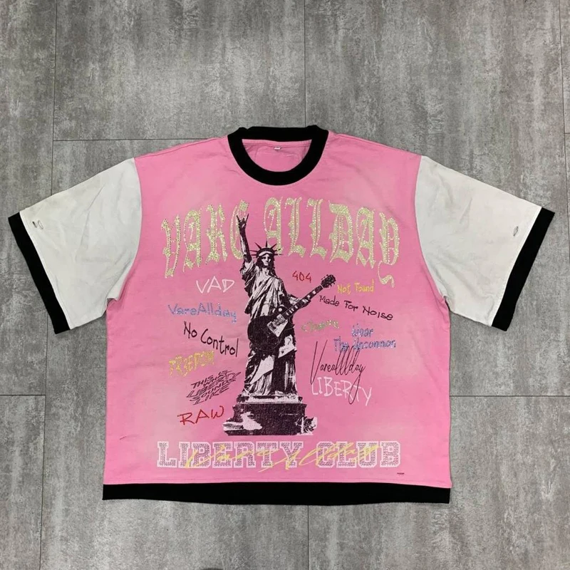 High Quality Summer Casual VARE ALL DAY T-Shirt Men Women Street Hip Hop Letter Print Short Sleeve T-shirt
