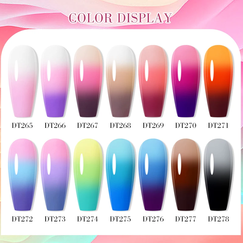 7ml Thermal Gel Nail Polish 3 Layers Temperature Color Changing Gel Winter Grey Semi Permanent Soak Off UV LED Nail Art Varnish