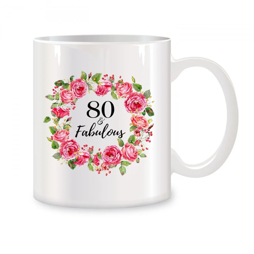 80th Birthday Gifts Ideas Mugs For Women, Men, Dad, Mom, Grandma, Grandpa Birthday Gifts Novelty Coffee Ceramic Cups White 11 oz