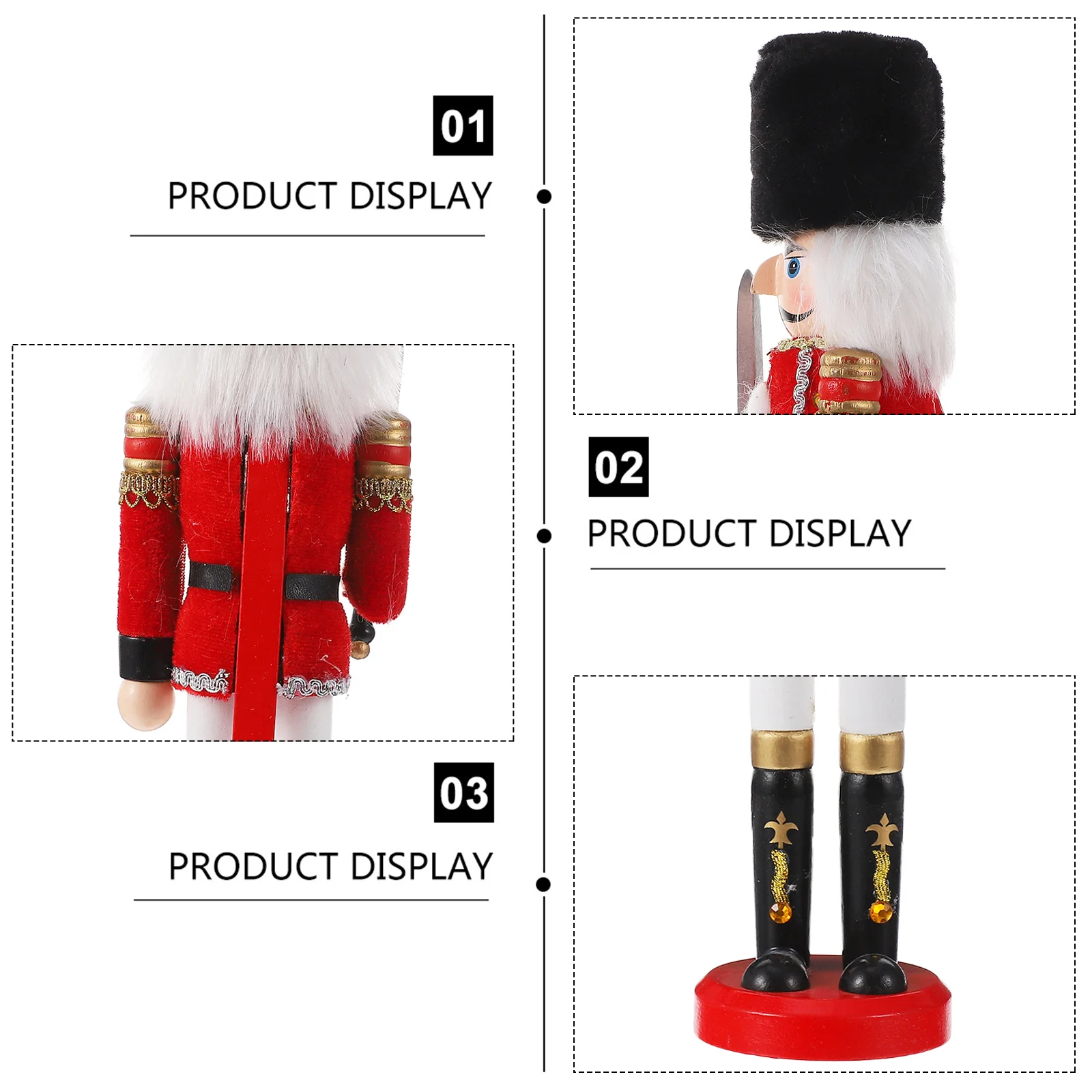 

Nutcracker Ornaments Wooden Walnut Soldier For Living Room Bedroom Table Bright Festive Design Reusable