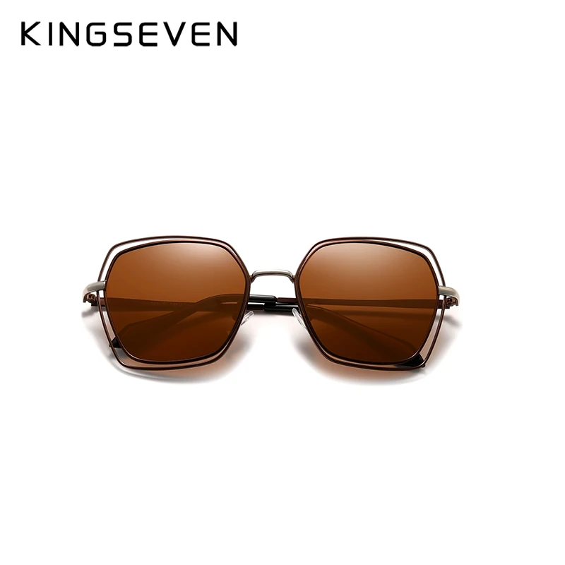 

KINGSEVEN 2023 Elegant Women Sunglasses Polarized Double Frame Fashion Design Women Polygonal Square Glasses Female Eyewear