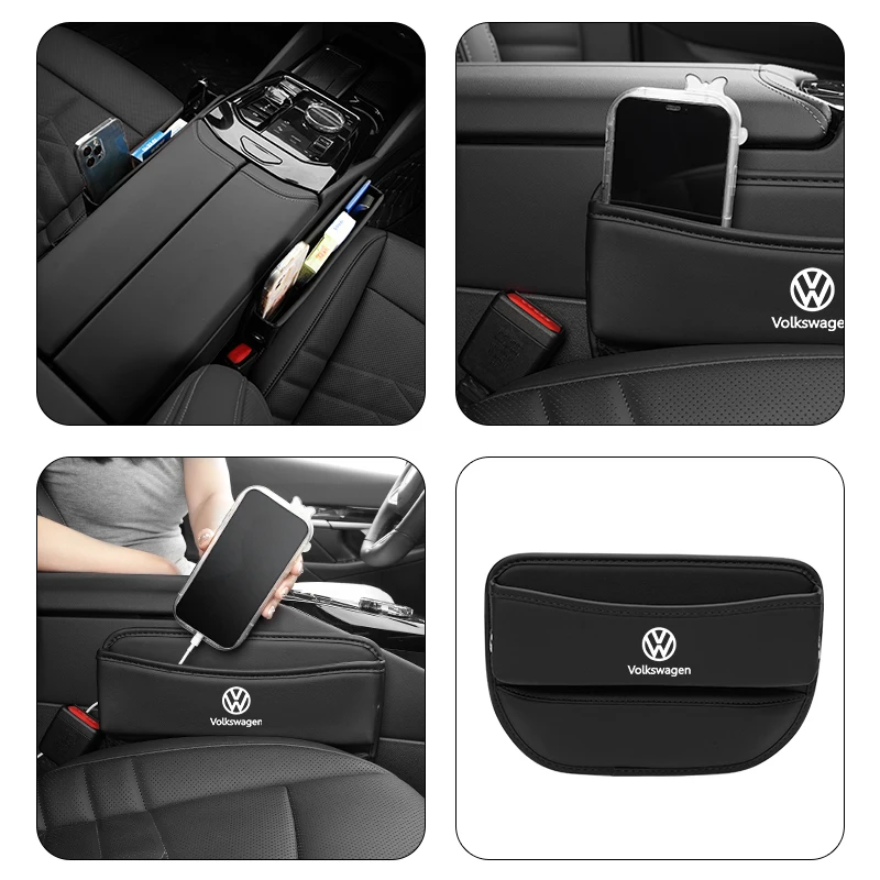 Car Seat Gap Organizer Console Side Crevice Storage Box For VW R Polo Golf Passat mk5 Scirocco Jetta GTE GTI Tiguan CC T-ROC Sha