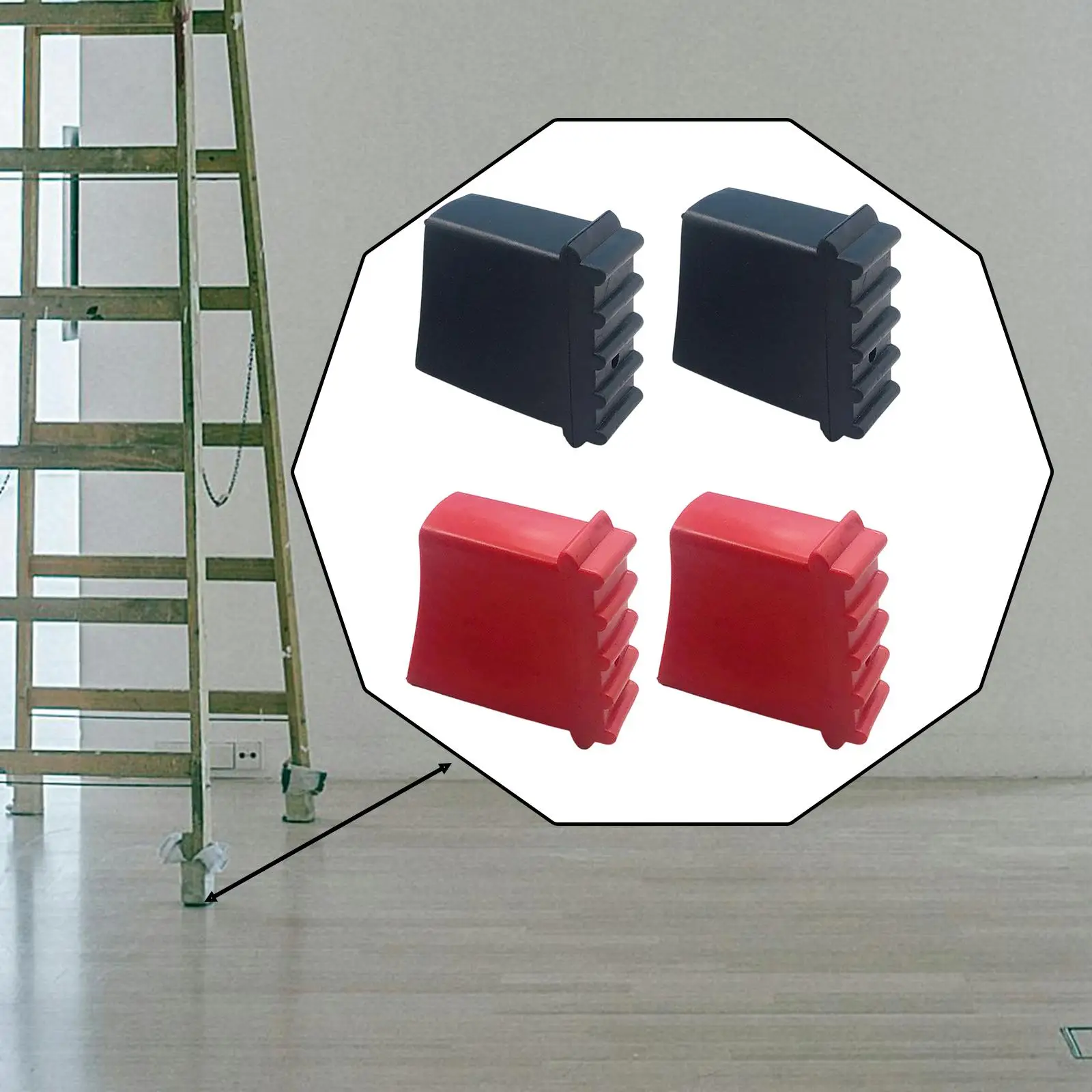 

2x Ladder Feet Covers Anti Slip Wear Resistant Easy Installation Stable Protection Folding Ladder Foot Rubber Pads