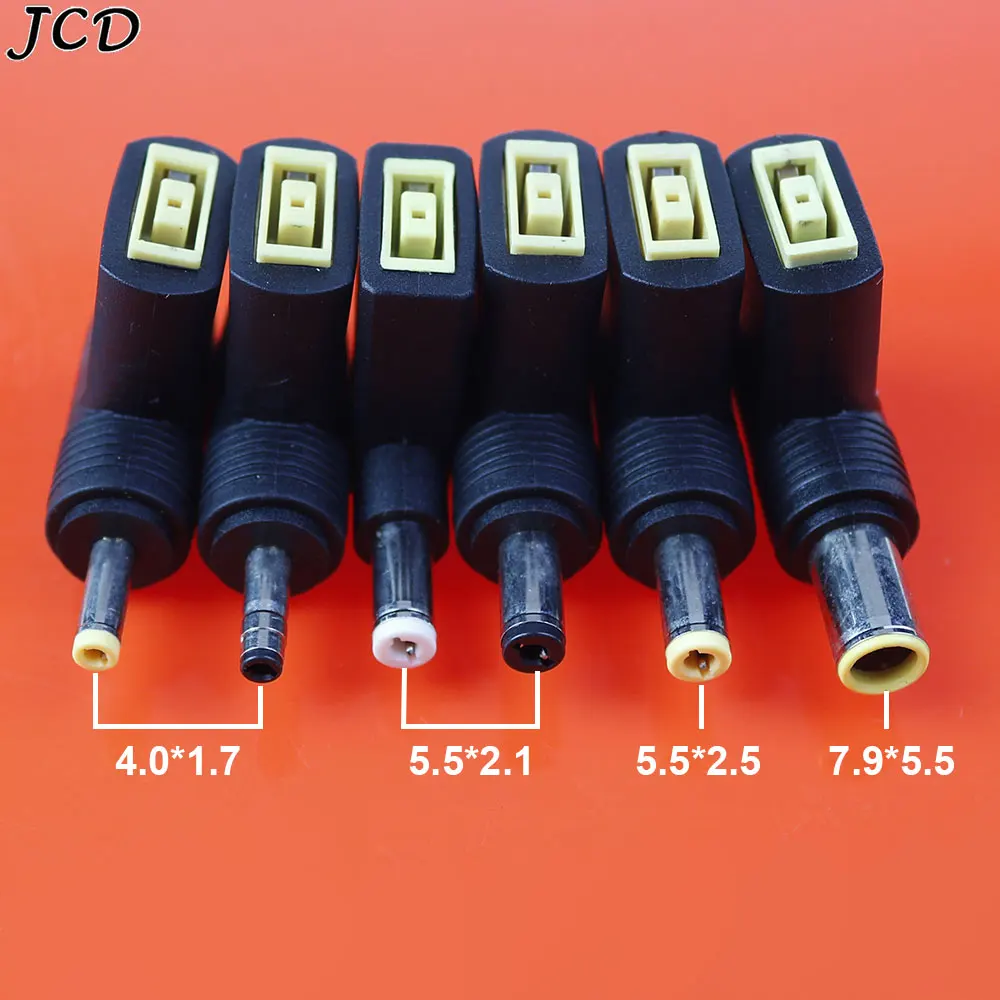 JCD Laptop Power Adapter Connector DC Square Plug Female to 5.5x2.5 4.0x1.7mm Male Jack Converter for Asus Lenovo Notebook