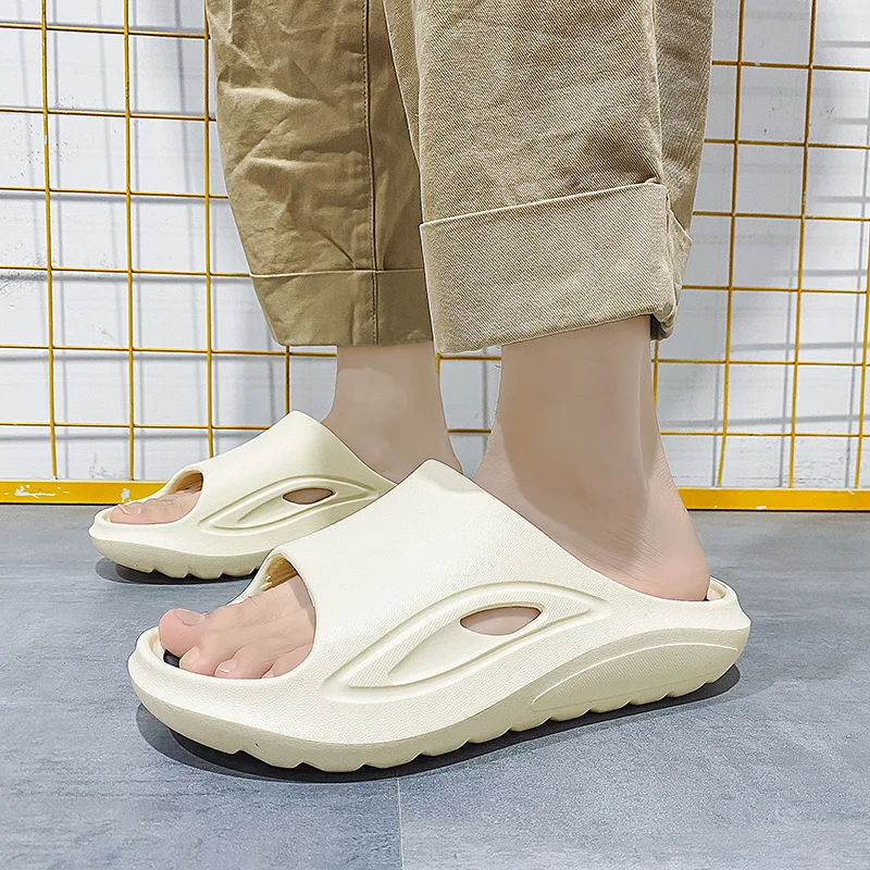 Zapatillas antideslizantes de fondo grueso para hombre y mujer, zapatillas suaves y cómodas de alta calidad para parejas al aire libre, tendencia de