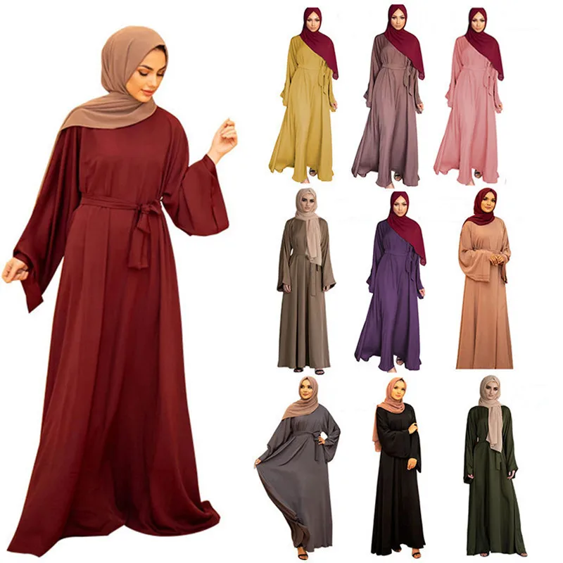 

Plain Muslim Abaya Dress Dubai Turkey Ramadan Eid Casual Abayas for Women Turkish Hijab Islamic Dress Modest Clothes Kaftan Robe