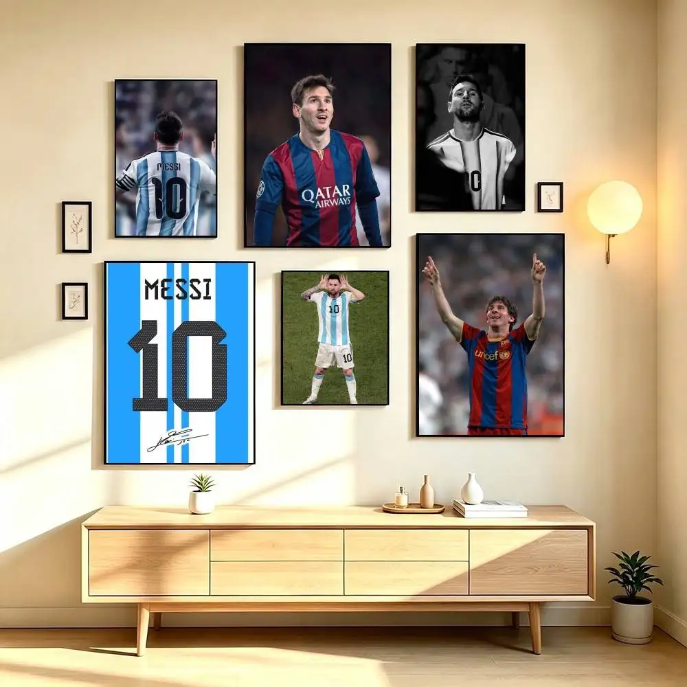 L-Lionel Messi Football Athlete Poster High Quality Dorm Living Room Aesthetic Wall Decoration Painting Stickers Gift
