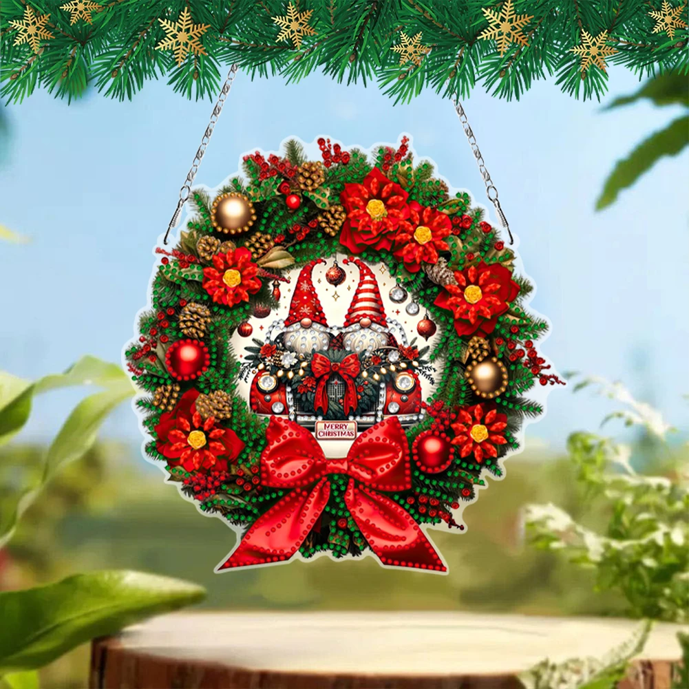 

Christmas Red 2D Flat DIY Diamond Art Pendant Hanging Gem Art Paintings Charm