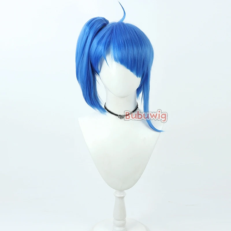 Bubuwig Synthetic Hair Sora Harewataru Cosplay Wigs Futari wa Pretty Cure Sora Harewataru 40cm Blue Ponytail Wig Heat Resistant