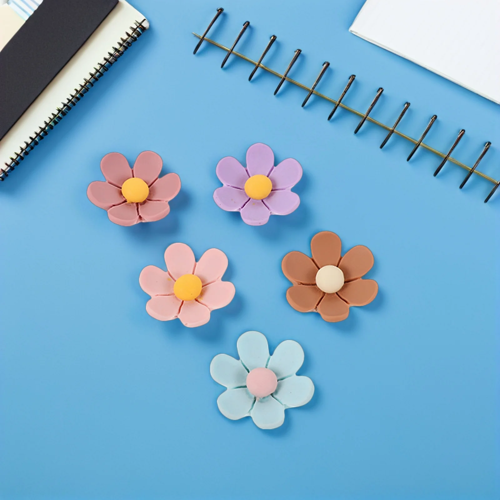 

20Pcs Flower Magnets Magnetic Refrigerator Stickers Colorful Six-Petal Floral Fridge Decorations for Home Office