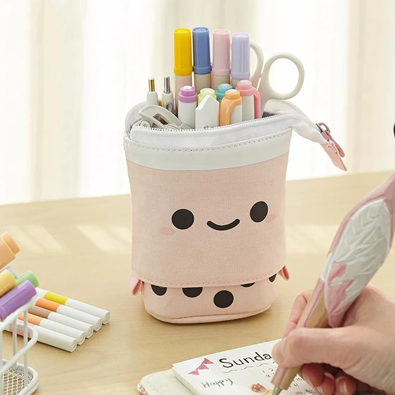 

Standing Pencil Case Cute Telescopic Pen Holder Kawaii Stationery Pouch School