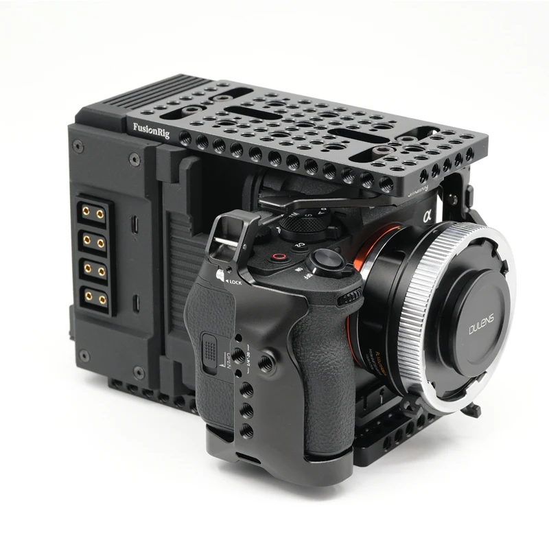 FusionRig Camera Cage Expansion Module with D-Tap Type-C Interface V Mount Battery Plate for Sony A7M5 A7V Cameras