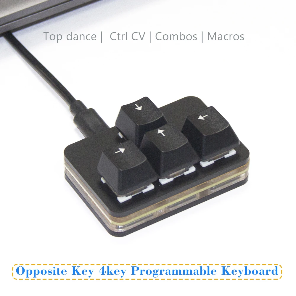 Opposite Directly Key Keyboard 4key Macro Programmable VIAL Configure Mini Mechanical Hot swap Gaming Keyboard New