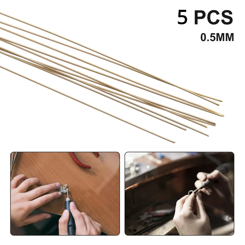 5pcs  Silver Welding Rods Gold Soldering Wire Soldering Rods Metal Soldering Brazing Rod For Jewelry Repair Solder Tools