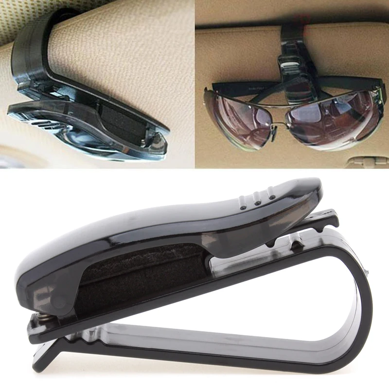 

2pcs Car Glasses Case Sun Visor Glasses Holder Sunglasses Clip Card Ticket Holder Pen Case Clip Box Car Stowing Tidying