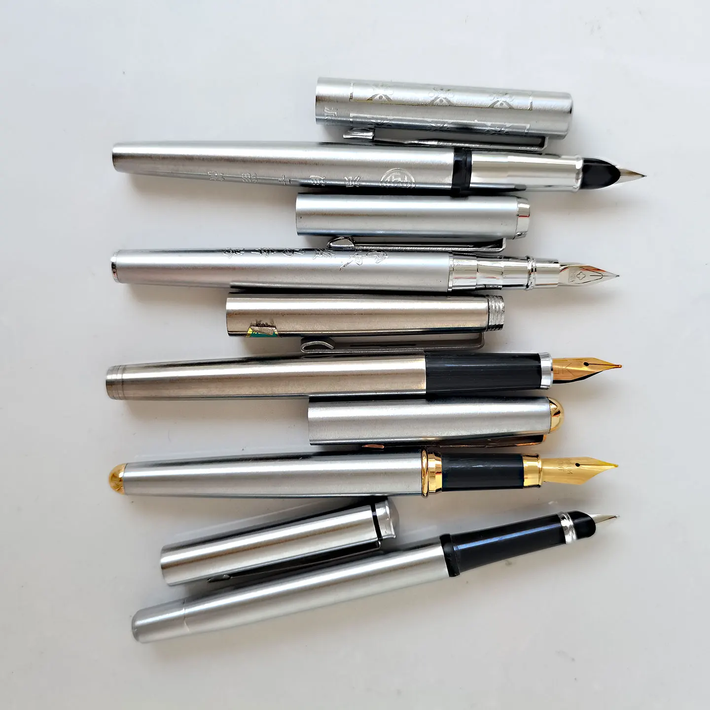 

5 pens. Old Stock Clear Pens. Rare Stationery Writing Collection, Writing Pen