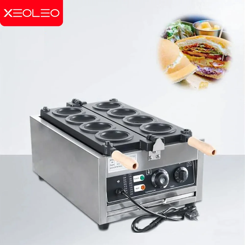 XEOLEO-Machine à Burger Électrique en Forme d\'OVNI, Gaufrier à Crème Glacée, Déficit de 3000W, 4 Pièces