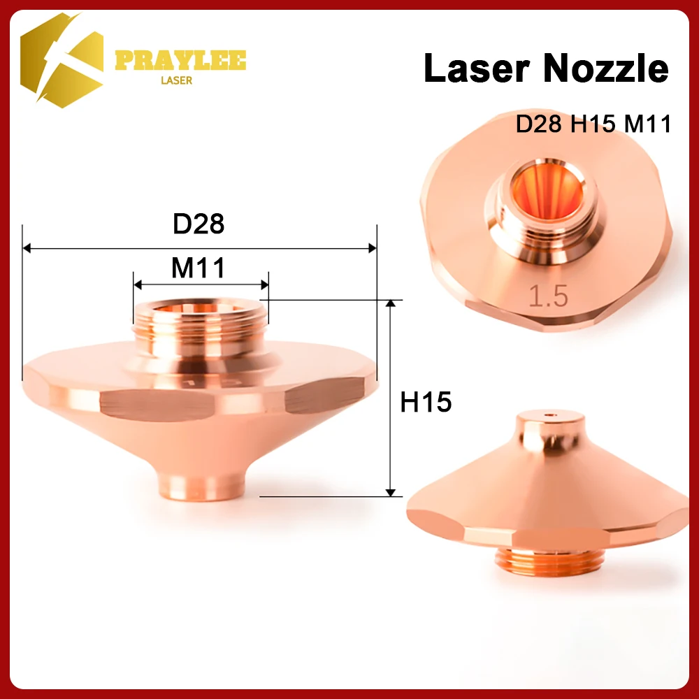 Laser Nozzle D28 H15 M11 Hexagonal High Speed Pressurize Laser Cutting Nozzle for Bodor WSX BOCI Raytools Cutter Head