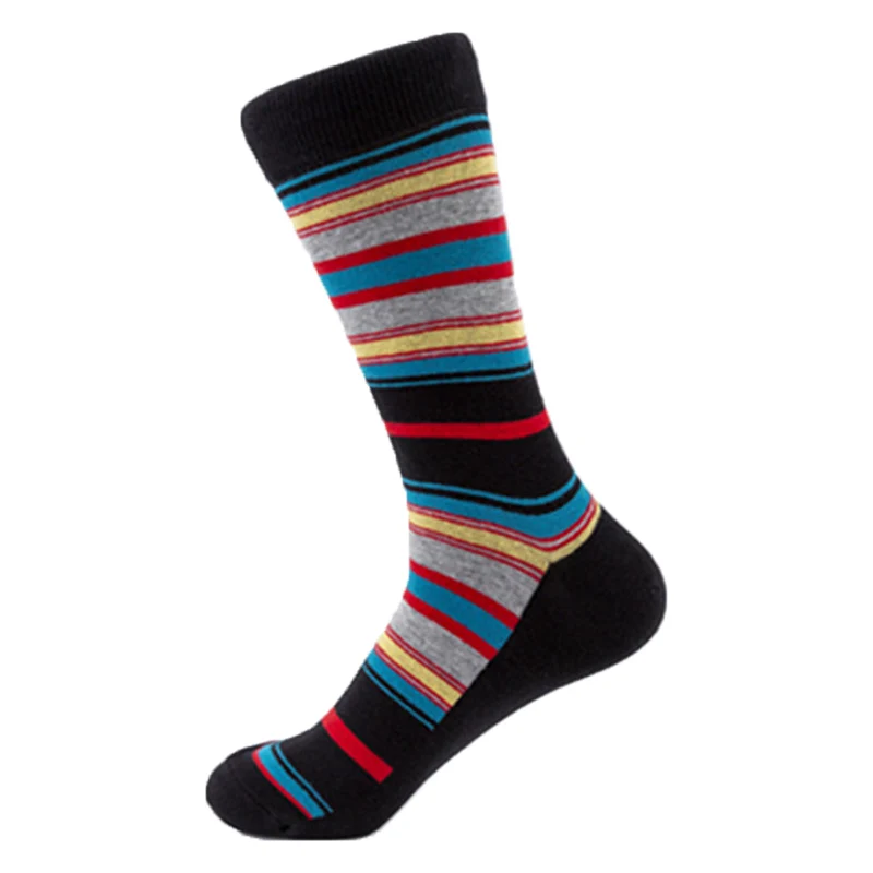 Autumn and Winter new Happy Socks colorful fashion striped men\'s socks trendy socks couple in tube Socks