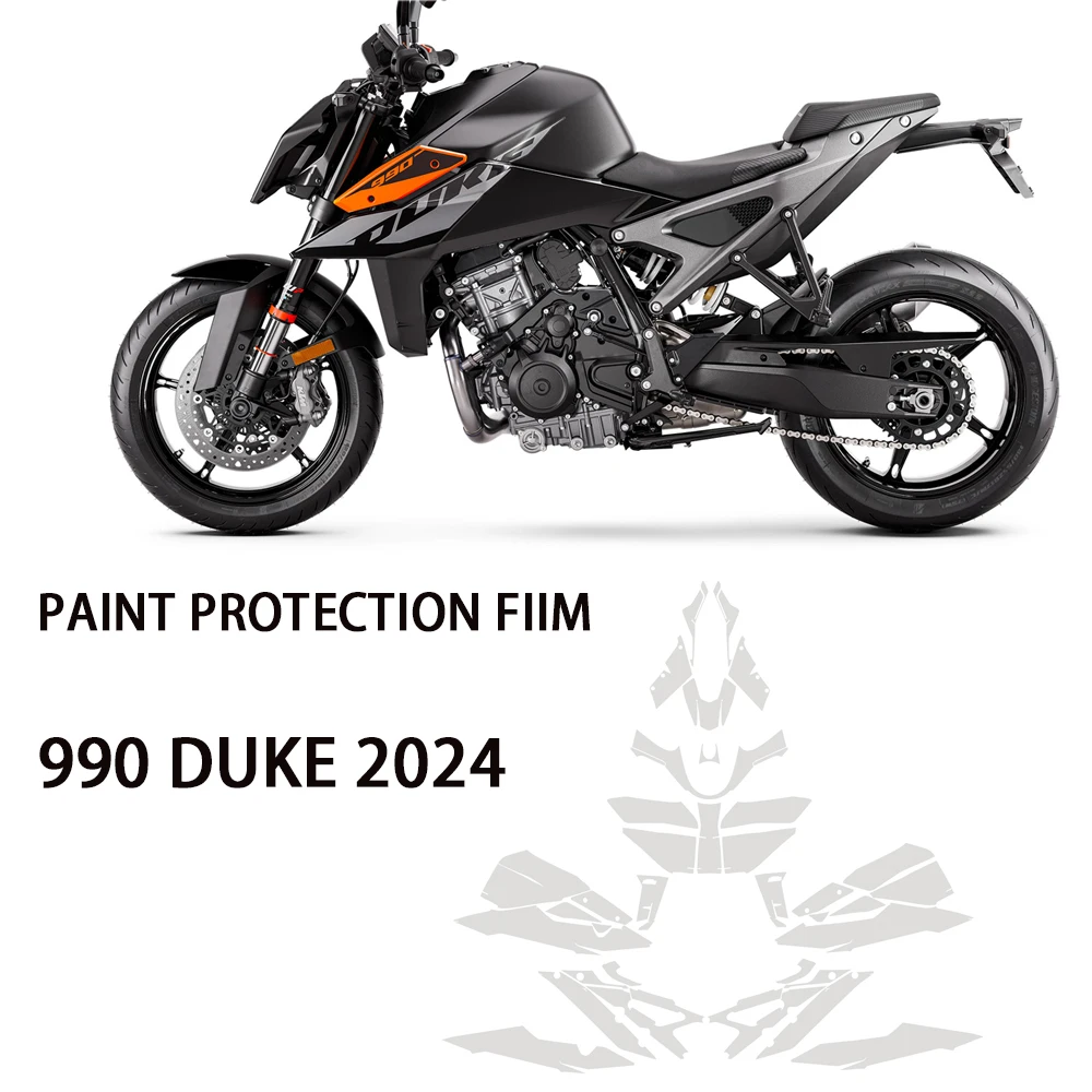 For KTM 990 DUKE Paint Protection Film  Motorcycle TPU Fairing Protection Anti-scratch Film Accessories 2024 Fits 990 Duke PPF