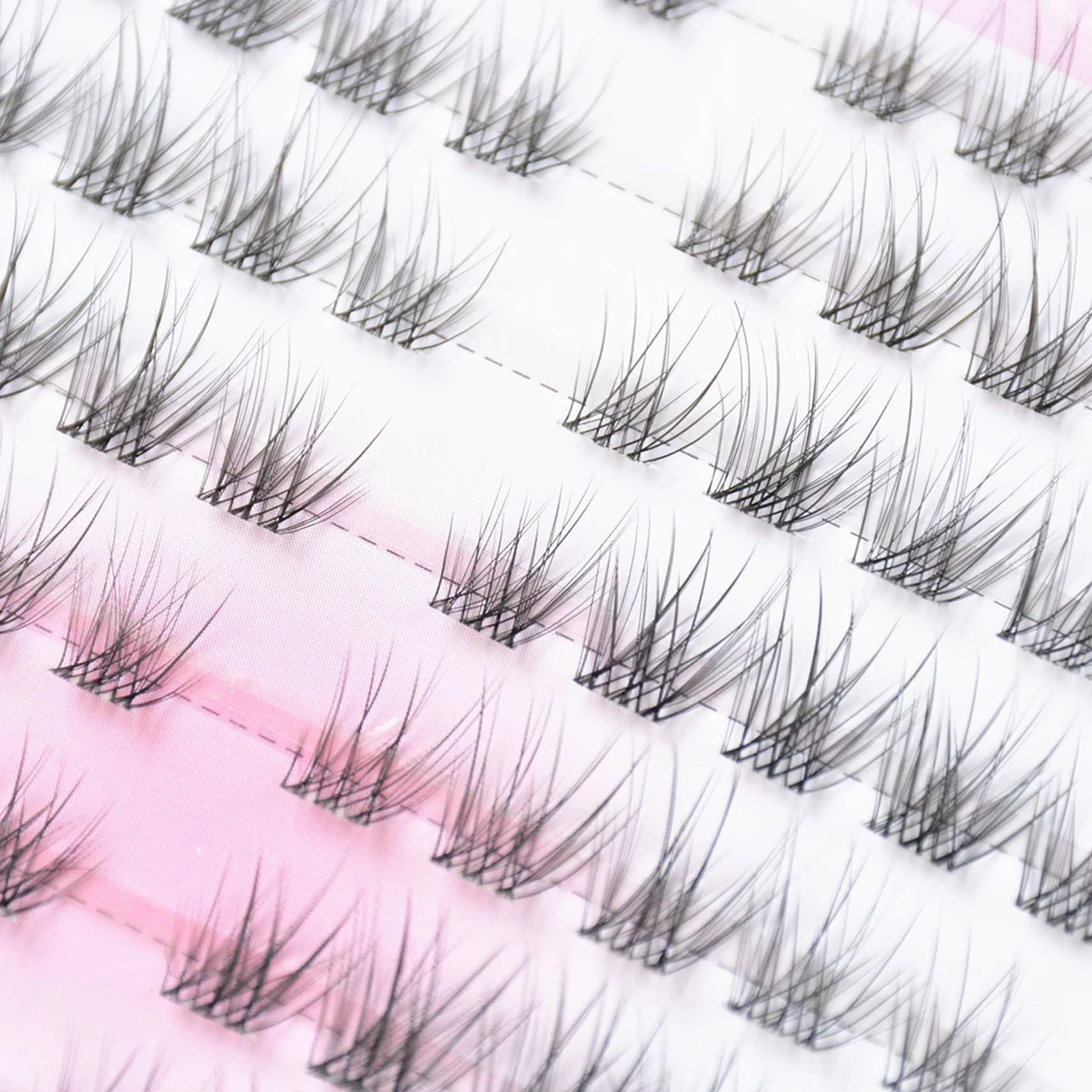 رموش صناعية على طراز الطفل تمديد رموش ناعمة منحنية مجزأة طبيعية لصالونات المكياج اليومي ذاتية الصنع