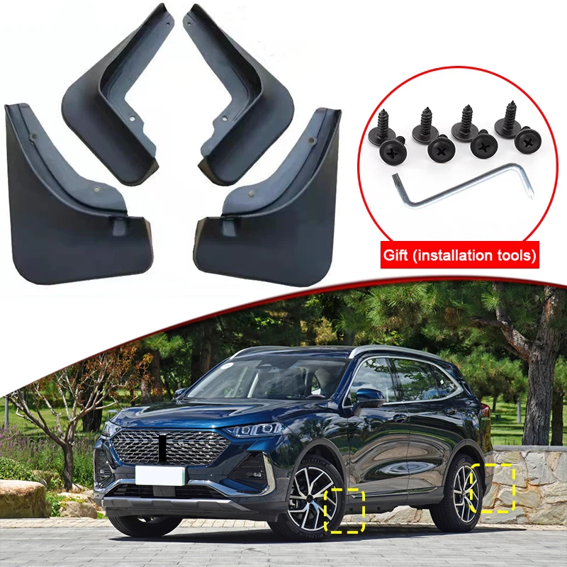 Car Styling Fit For WEY Coffee 02 PHEV 2023 2024 ABS Car Mud Flaps Splash Guard Mudguards MudFlaps Front Rear Fender Accessories