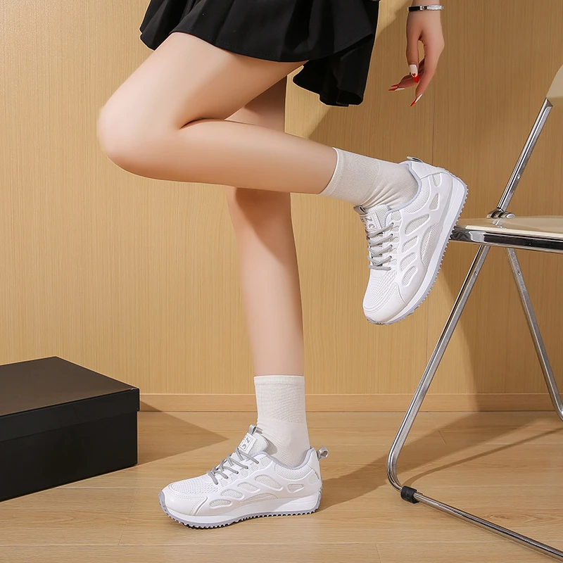 صيف جديد مريح / تنفس الاحذية الرياضية المألوف جولة تو شبكة أنيقة سميكة سوليد عارضة الأحذية للنساء #2