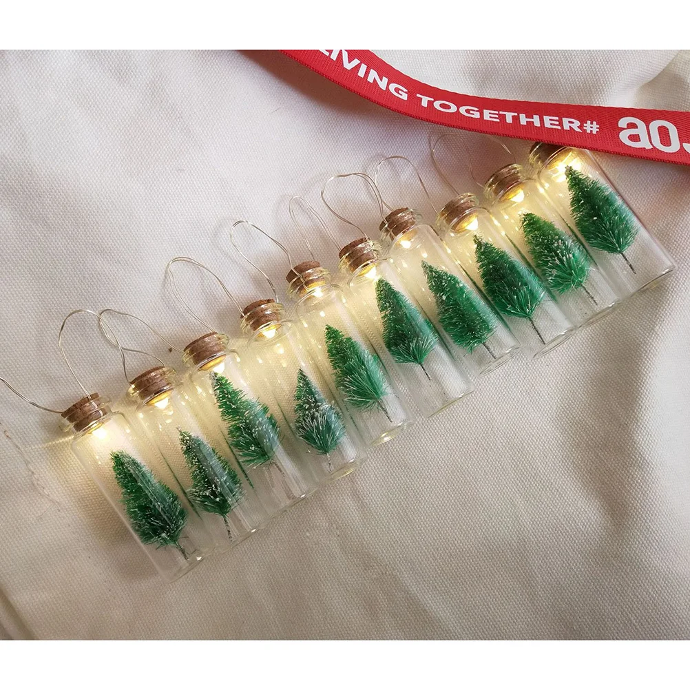 

Christmas Tree String Lights Glass Bottle Mini Tree Ornament Decorative Fairy String Lighting Indoor Outdoor Holiday Decoration