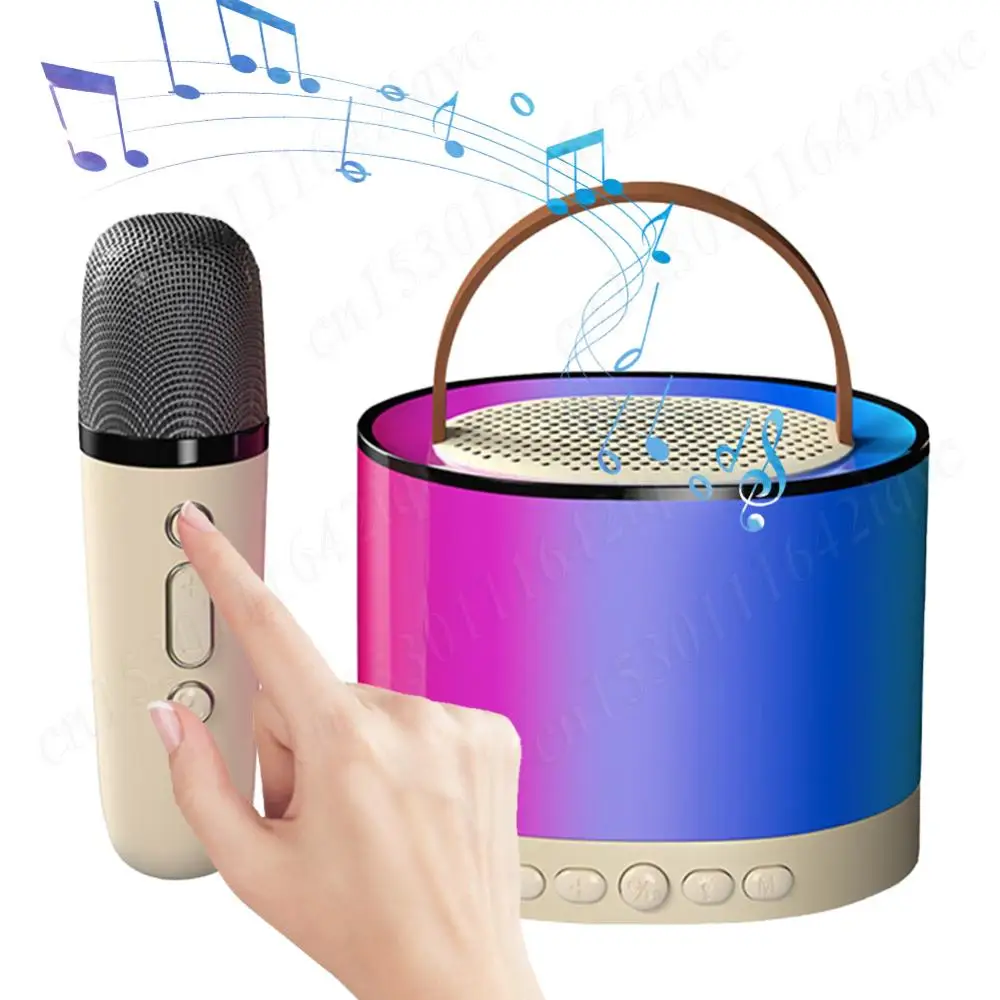 K52 Bluetooth Speaker Karaoke Machine Toy Adjustable LED Lights Family Mini Home Theater Speakers RGB Multi-Colors Speaker