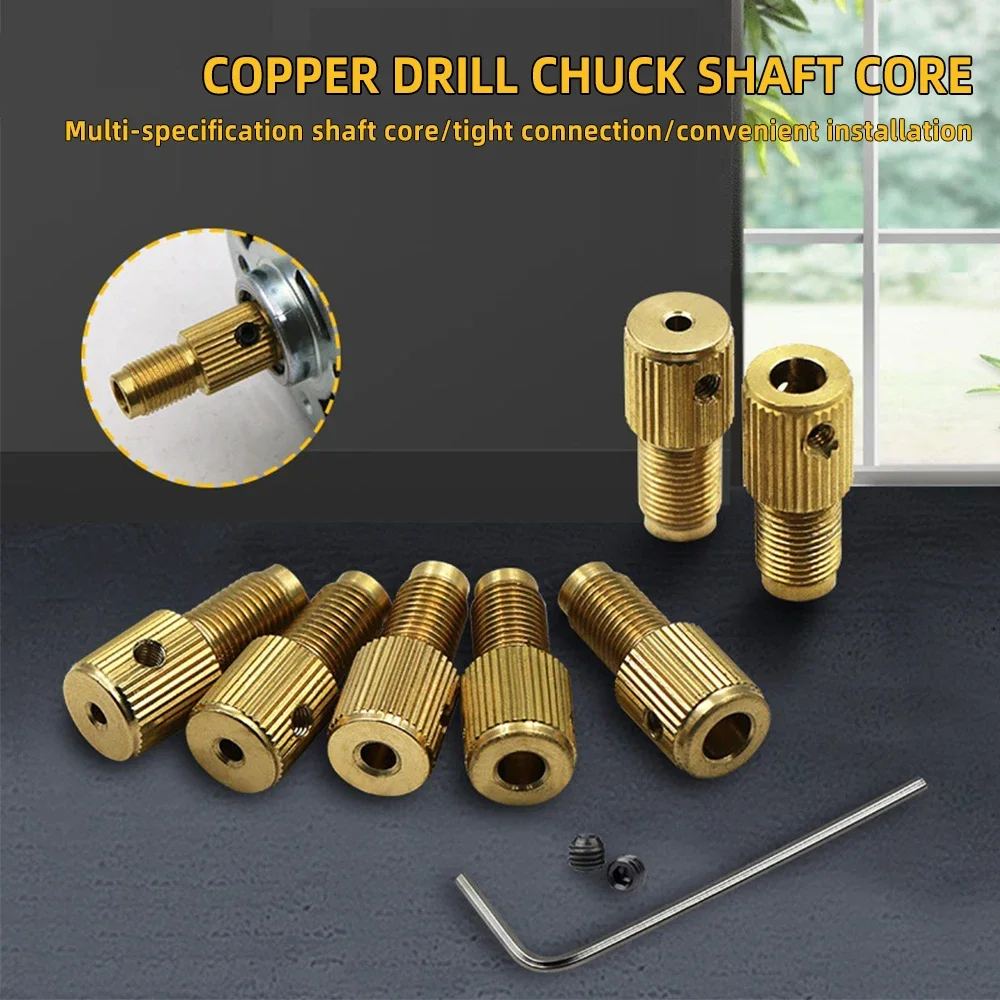 Brass Copper Drill Chuck Shaft Chuck Clamp Connecting Drill M8-2/2.3/3.17/5mm Mini Rod Self-tightening Durable