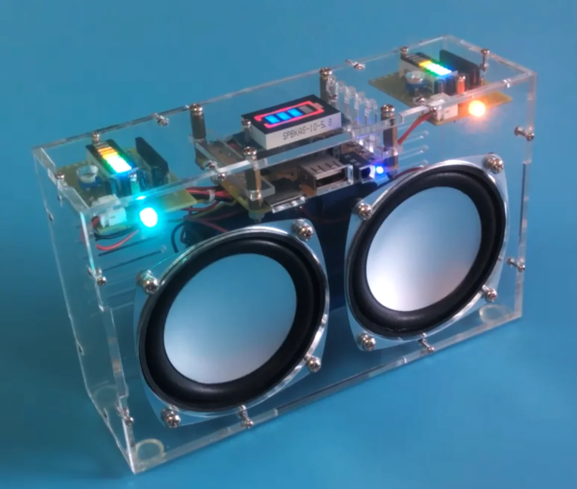 Computer Amplifier Audio Bluetooth DIY Assembly Kit Charging Transparent Speaker