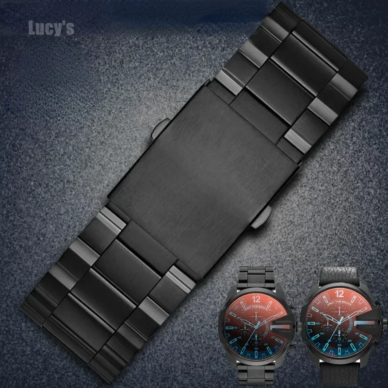 For Diesel Dz4318 Dz4323 Dz4283 Waterproof Sweet-Proof Comfortable To Wear Watchband Male Solid Stainless Steel Watch Strap 26mm