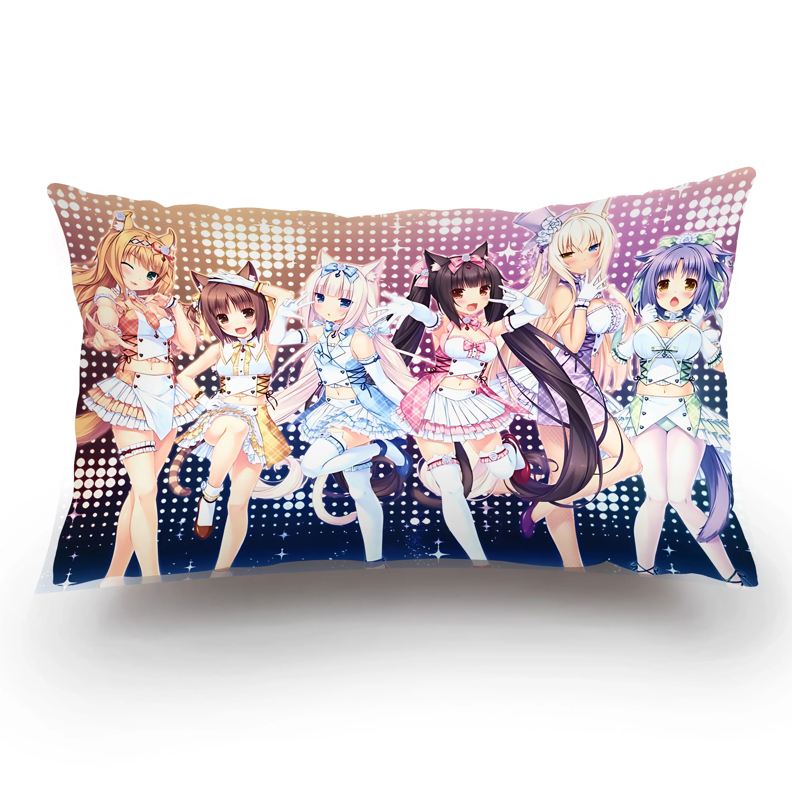 Double-sided Printing Rectangle Pillow Anime Game N-Nekopara Case Bedside Pillowcase Sofa Cushion Cover Room Home Decoration