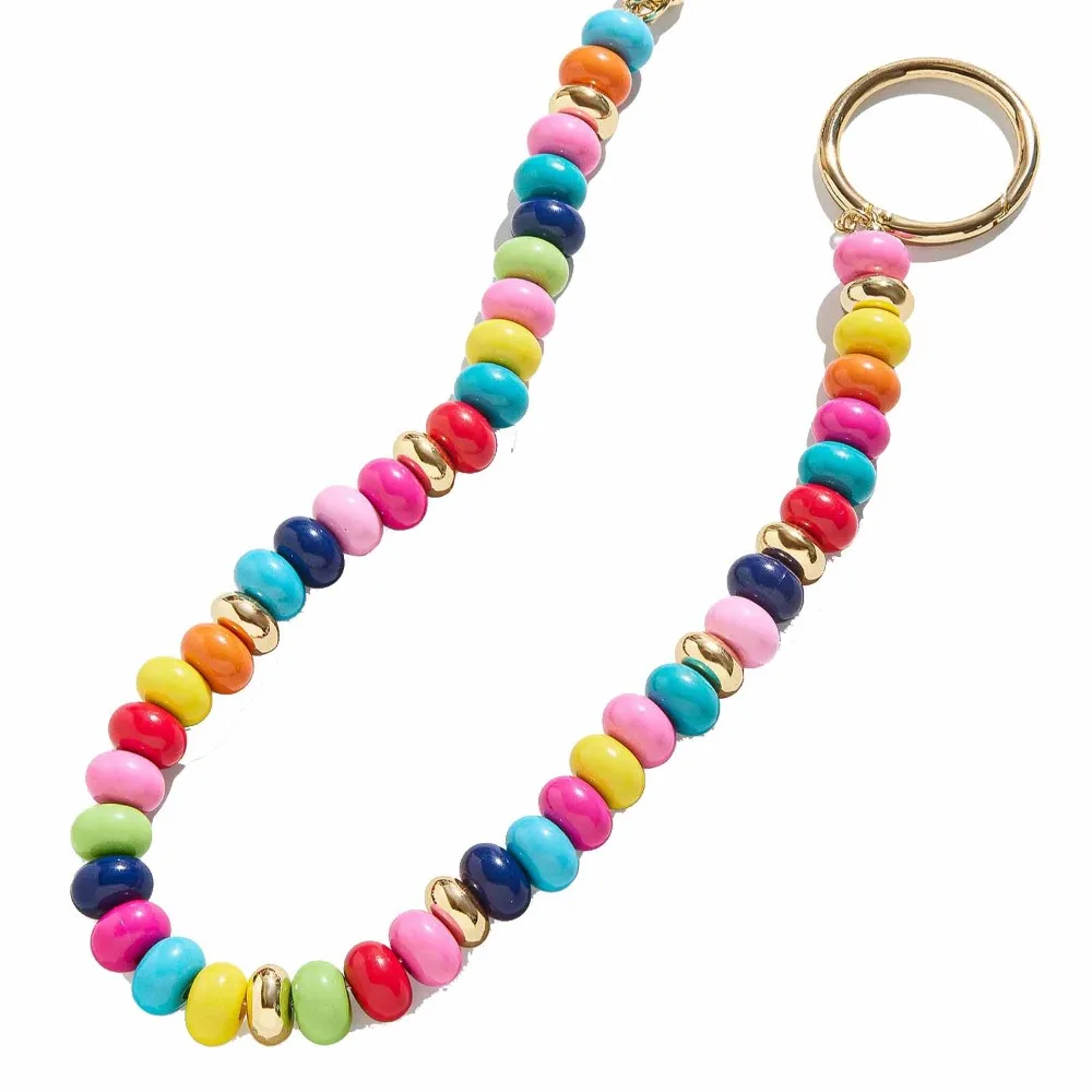 

Cute DIY Necklace Retro Rope Woven Pendant Key Chain Geometric Mobile Phone Pendant Fashion Cherry Bag Chain Charms Men