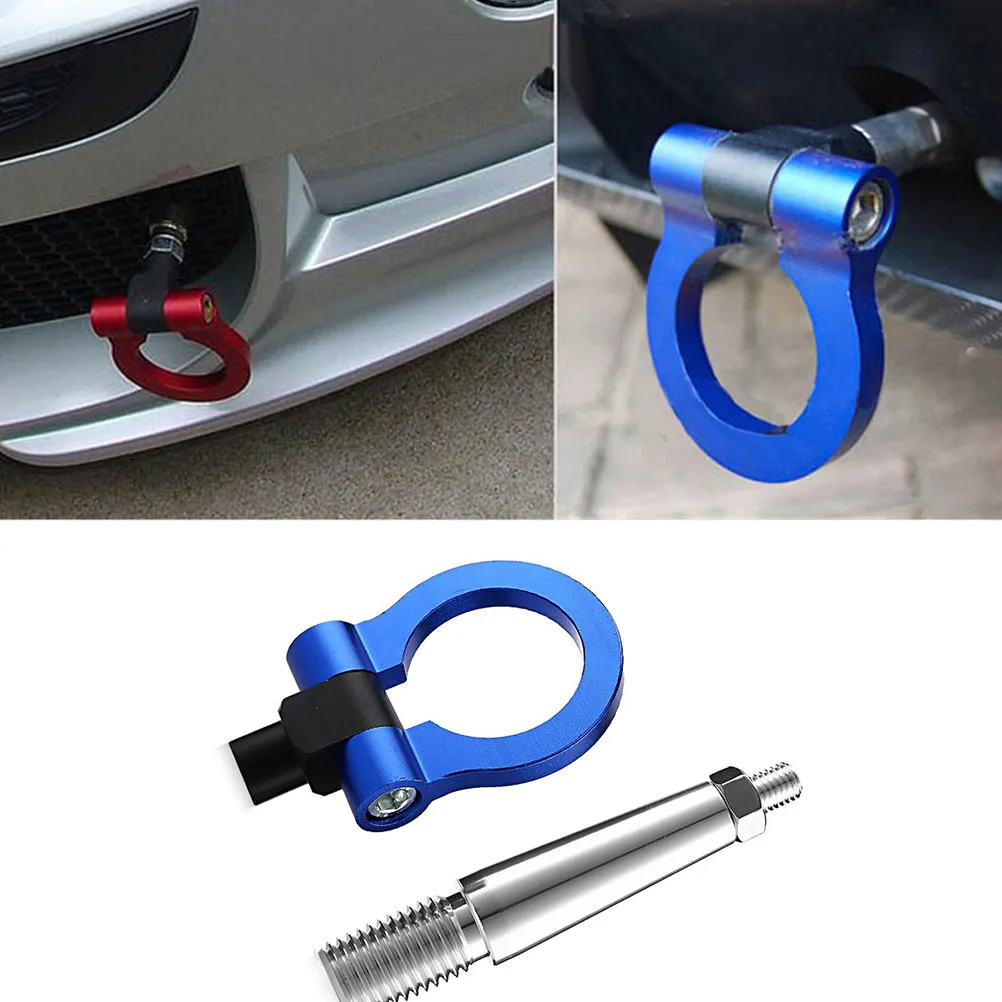 

Aluminum Alloy Tow Hook Red Front Rear Bumper Replacement High Strength Foldable Car Tow Ring Racing Universal Ring