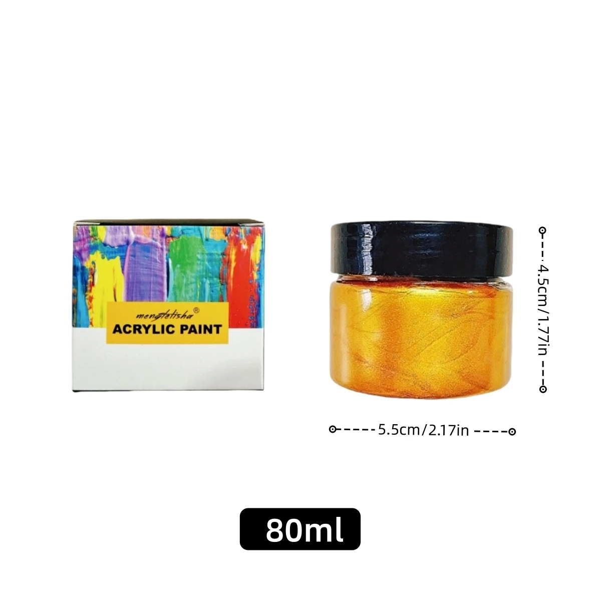 80 ml Goldene Farbe Metall Acrylfarbe Wasserdichtes Pigment Handgemalte Wandmalerei Kunst Perlglanz Pigment Statue Färbung – Detail 10