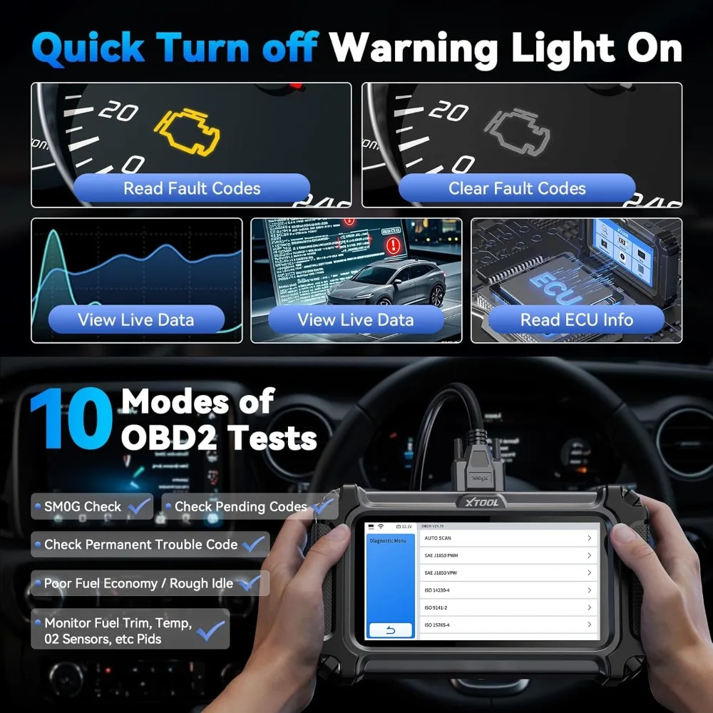 D5S OBD2 Scanner - 2025 Code Reader for Cars & Trucks with 16 Resets, Crank Sensor Relearn, Throttle Relearn