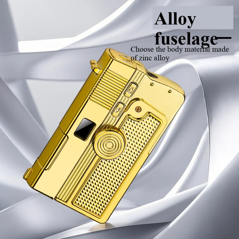 Multifunktionales, zusammenklappbares Verformungs-Dual-Arc-Feuerzeug, winddicht, gerade nach vorne, kreativer Dekompressions-Gyro, trendiges Spielfeuerzeug