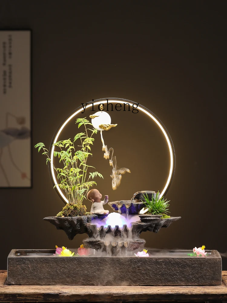 Tqh Creative Make a Fortune as Endless as Flowing Water Hanging Pot Fish Globe Decoration Circulating Water Decoration