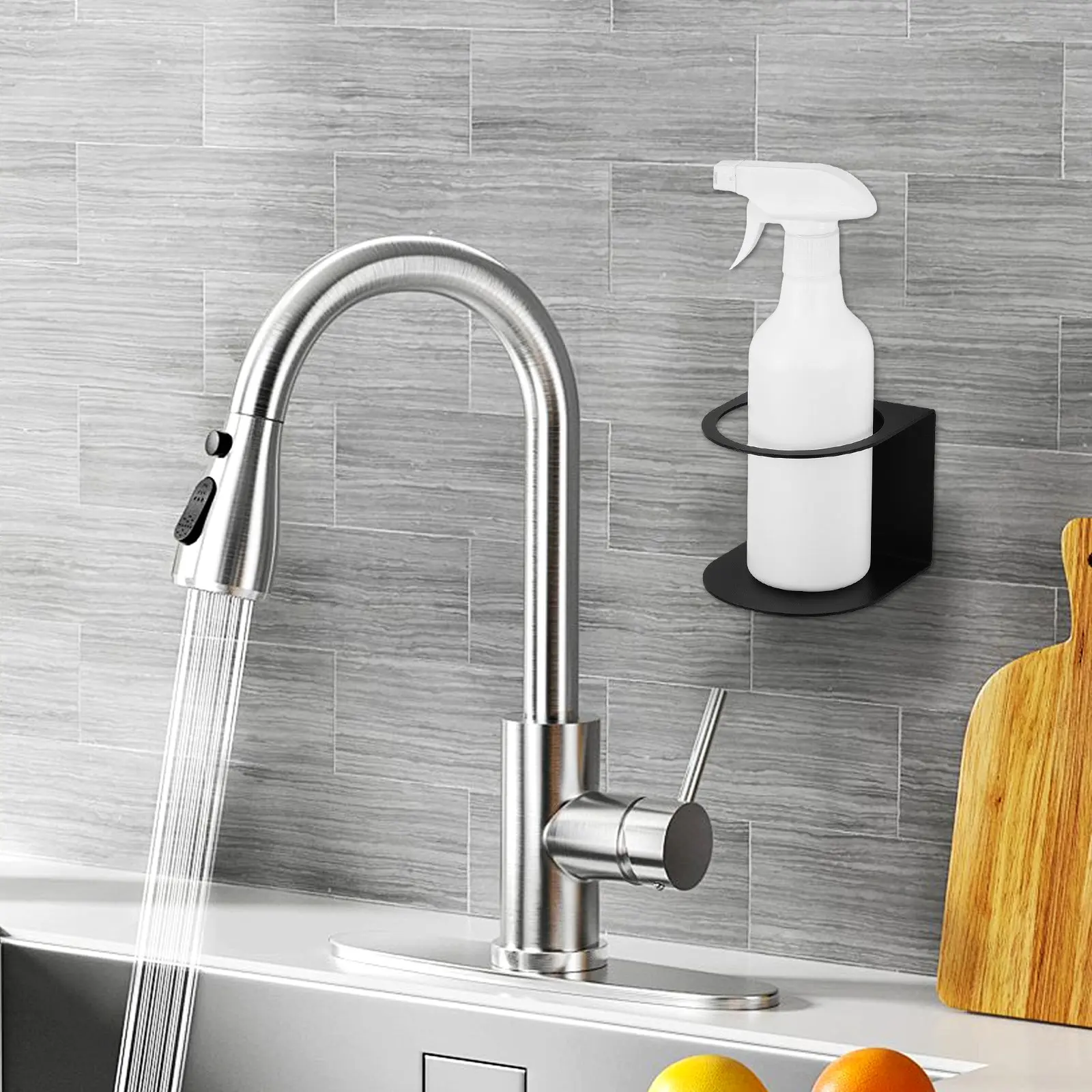 

Держатель для бутылок-распылителей из нержавеющей стали, настенный, для гаража, мастерской, органайзер для краски, экономящая место подставка, одинарное крепление для бутылки-распылителя