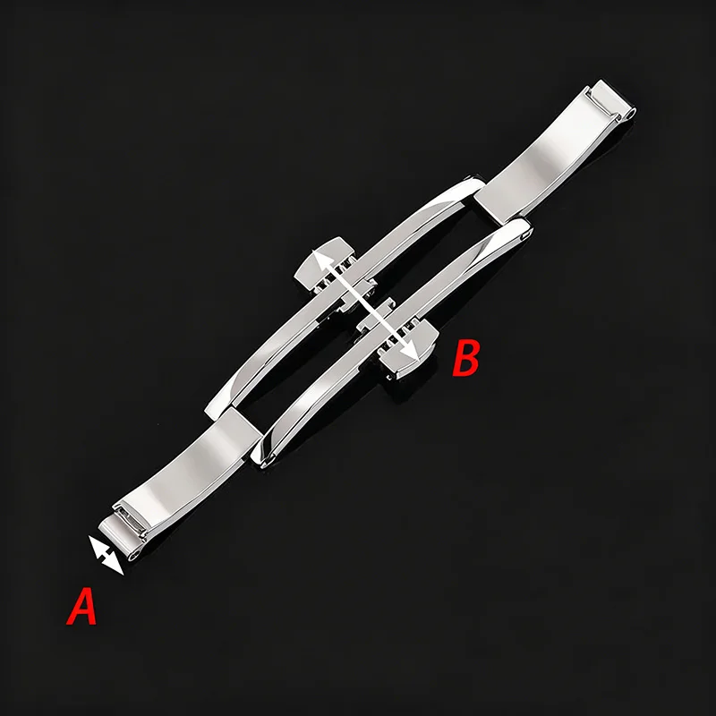 Watch Band Buckle Stainless Steel Double Press Butterfly Fits Longins Watch Strap Double Push Button Watch Band Deployment Clasp