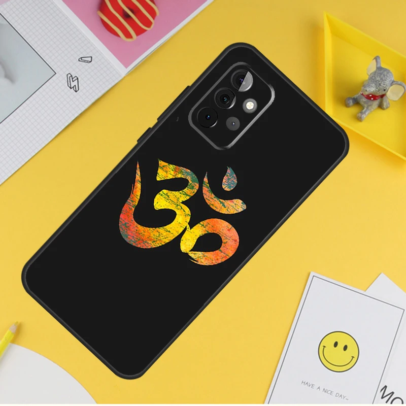 Aum Om Yoga Symbol Fitness Gym Case For Samsung Galaxy A55 A35 A25 A15 A51 A71 A12 A32 A52 A13 A33 A53 A14 A34 A54 Coque