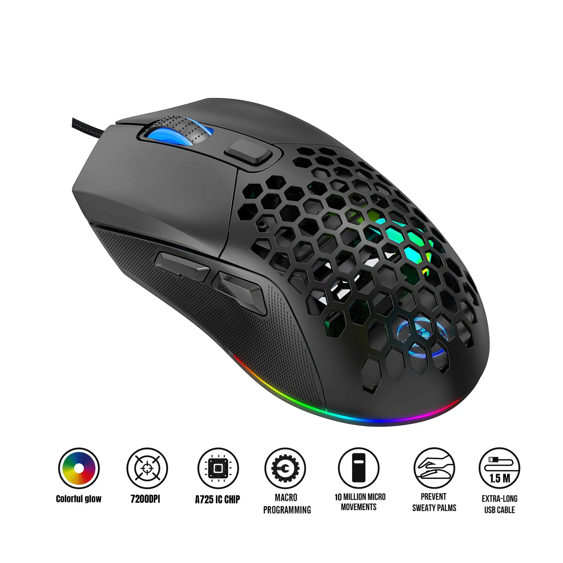 Wired mouse Bestseller 7200DPI X300 6 button Macro programmable mouse RGB luminous adjustable ergonomic for laptop desktop