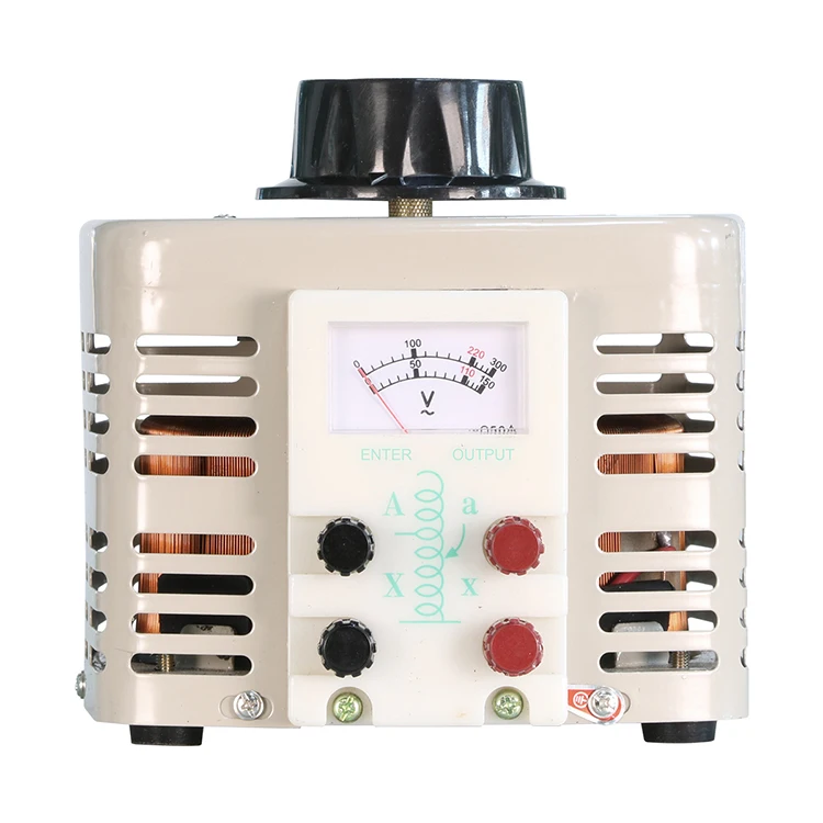 

Variac TDGC2-500VA Однофазный 220 В 0-250 В/300 В Регуляторы переменного ручного напряжения Трансформатор Variac