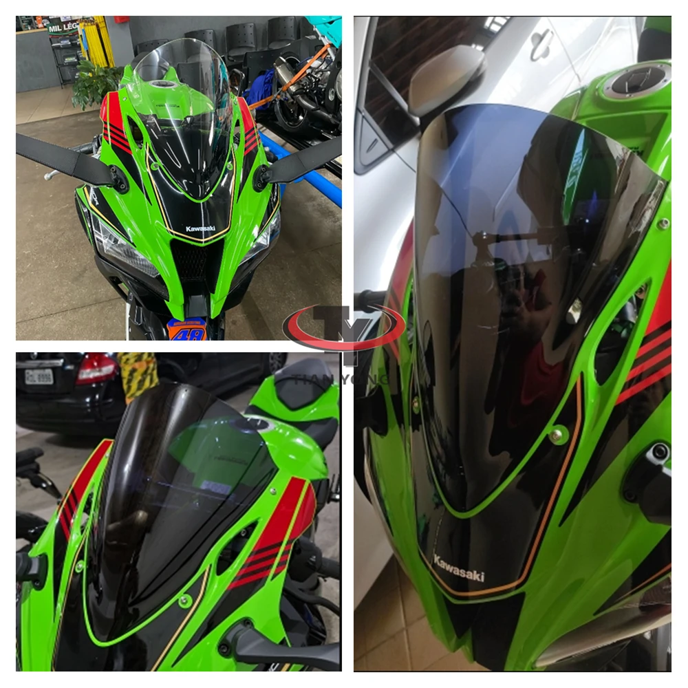 For Kawasaki Ninja ZX10R ZX-10R ZX 10R 2016 17 18 2019 2020 2021 Motorcycle Sport Windscreen Windshield Deflector Double Bubble